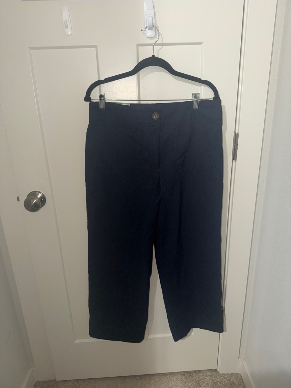 NWT Hillary Radly Navy Wide-Leg Cropped Pants